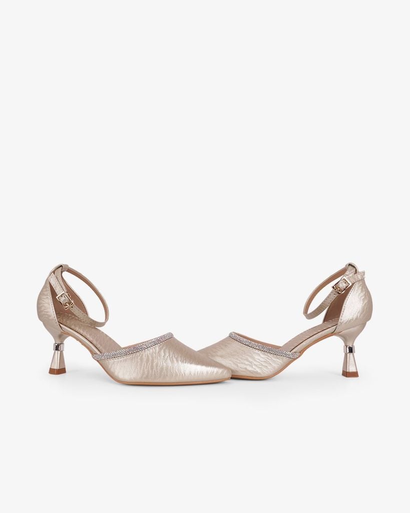 Giày Sandal Cao Gót Hạnh Dung Bít Mũi Quai Xoàn HD041107AD