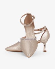 Giày Sandal Cao Gót Hạnh Dung Bít Mũi Quai Xoàn HD041107AD