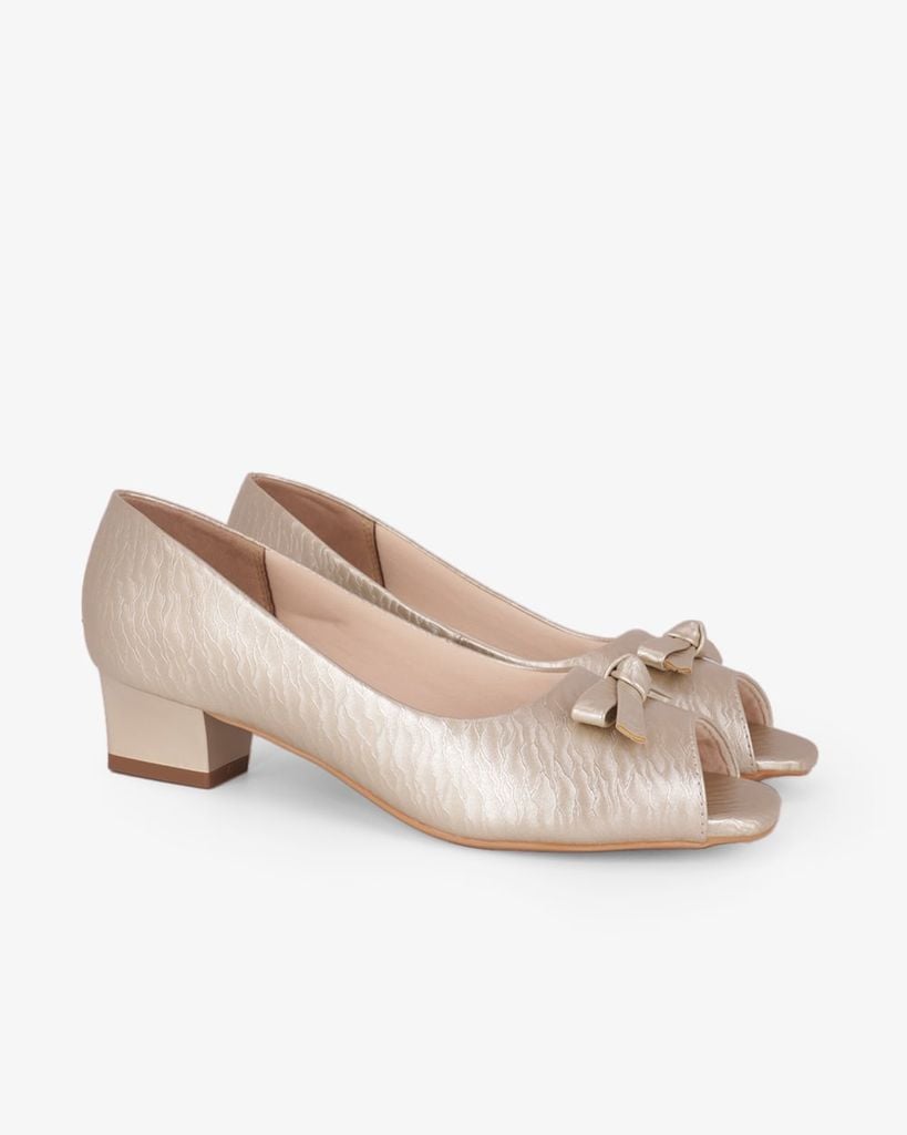 Giày Cao Gót Hạnh Dung Hở Mũi Dây Nơ HD041108AD