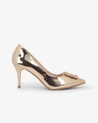 Giày Cao Gót Hạnh Dung Khóa Vuông Bông Tuyết HD0949AS