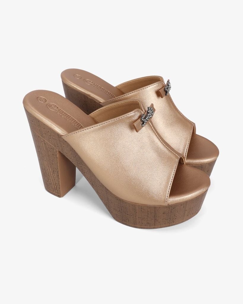 Dép Cao Gót Hạnh Dung Quai Cổ Tim Smile HD12297AM