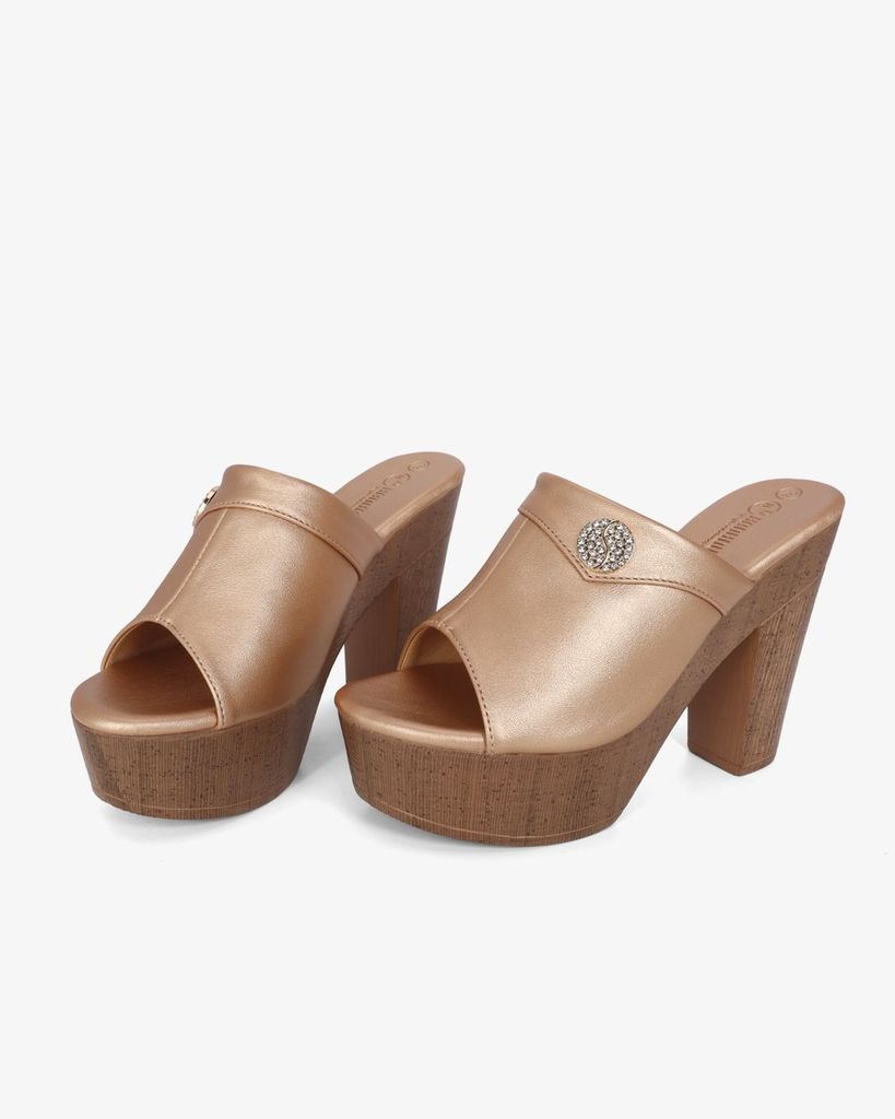 Dép Cao Gót Hạnh Dung Quai Bản Đắp HD12298AM