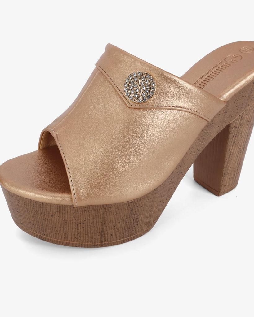 Dép Cao Gót Hạnh Dung Quai Bản Đắp HD12298AM