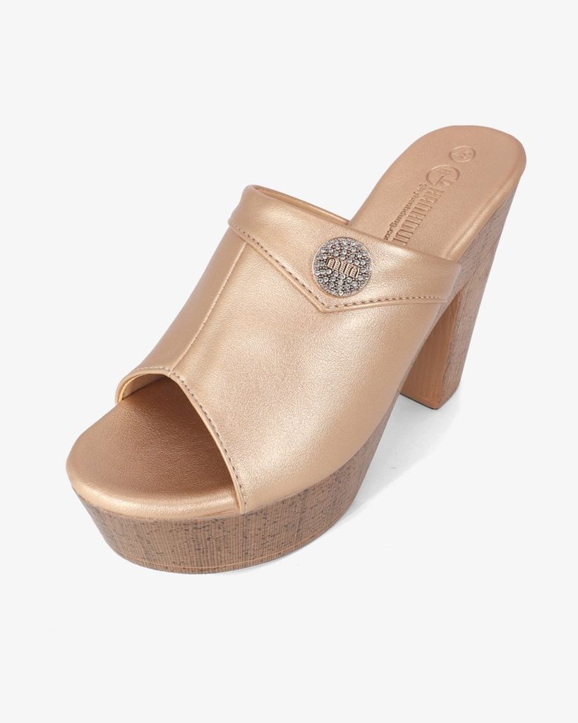 Dép Cao Gót Hạnh Dung Quai Bản Đắp HD12298AM