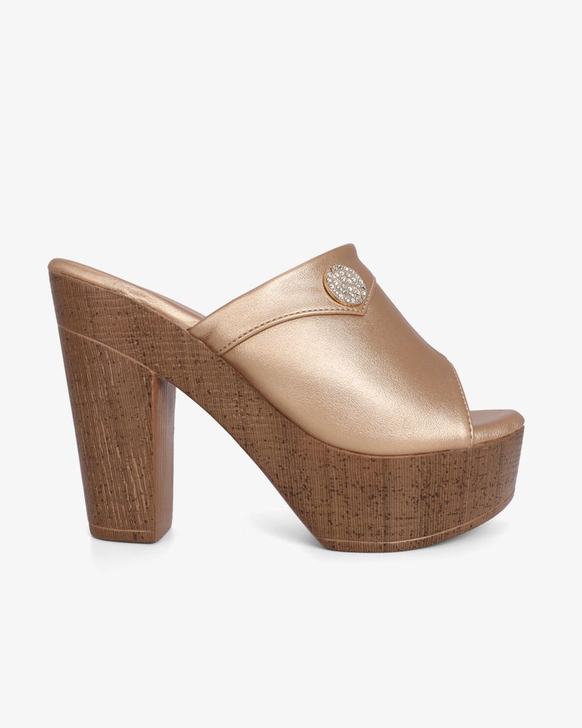 Dép Cao Gót Hạnh Dung Quai Bản Đắp HD12298AM