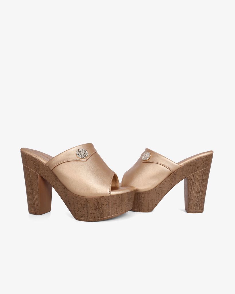 Dép Cao Gót Hạnh Dung Quai Bản Đắp HD12298AM