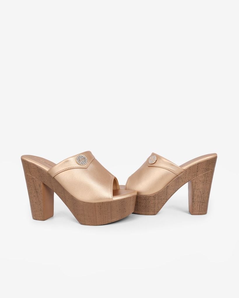 Dép Cao Gót Hạnh Dung Quai Bản Đắp HD12298AM