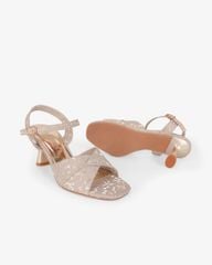 Sandal Hạnh Dung Cao Gót Quai Chéo Kim Tuyến Nơ HD29196AY