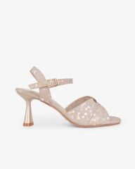 Sandal Hạnh Dung Cao Gót Quai Chéo Kim Tuyến Nơ HD29196AY