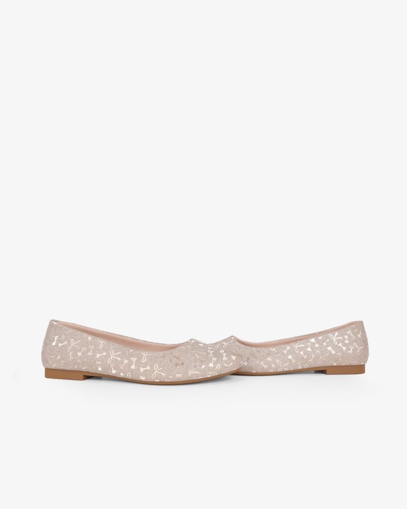 Giày Búp Bê Hạnh Dung Họa Tiết Nơ Giáng Sinh HD29202AY