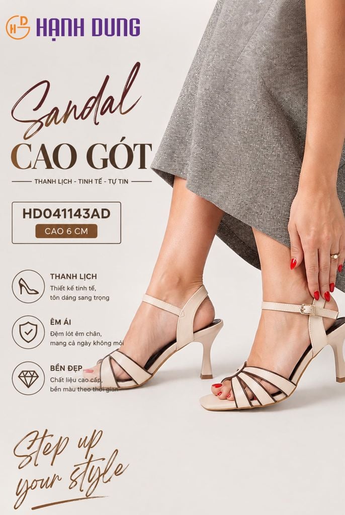 Sandal Cao Gót Hạnh Dung Luồng Dây HD041143AD