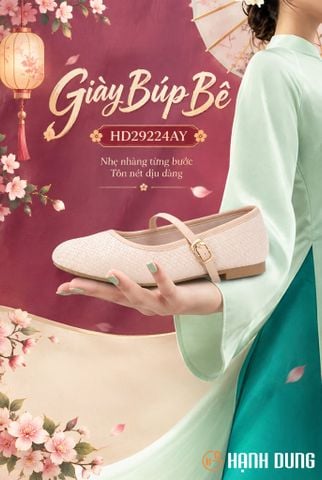 Giày Búp Bê Hạnh Dung Da Cá HD29224AY