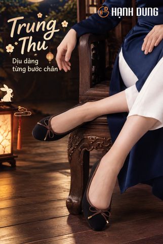 Giày Búp Bê Hạnh Dung Nhung Nơ HD29229AY