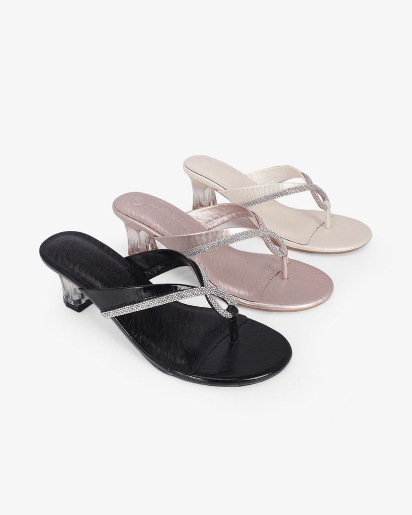 Dép Cao Gót Hạnh Dung Xỏ Ngón Xoàn Xoắn HD041099AD