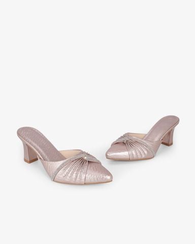 Dép Bít Mũi Hạnh Dung Quai Nơ Xoàn HD041100AD