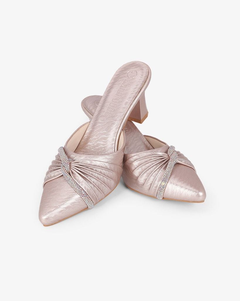 Dép Bít Mũi Hạnh Dung Quai Nơ Xoàn HD041100AD