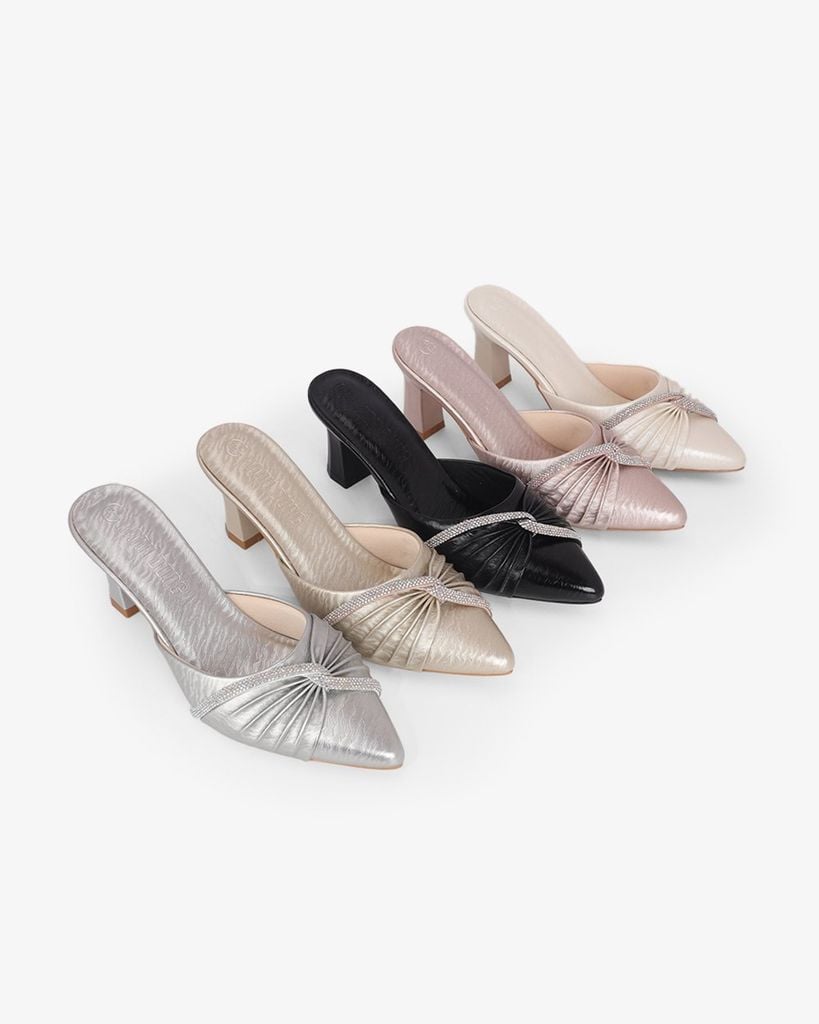 Dép Bít Mũi Hạnh Dung Quai Nơ Xoàn HD041100AD