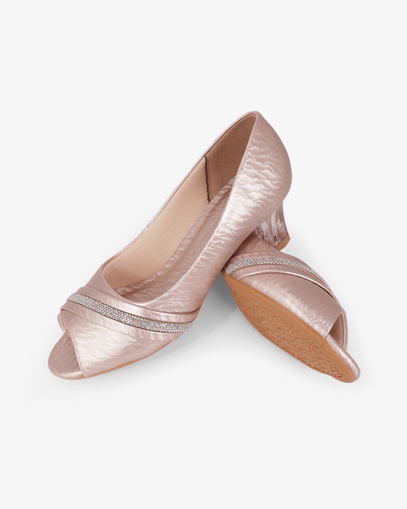 Giày Cao Gót Hạnh Dung Hở Mũi Xoàn Ngang HD041105AD