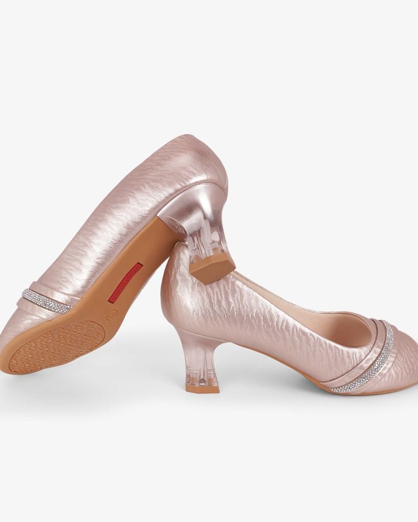 Giày Cao Gót Hạnh Dung Hở Mũi Xoàn Ngang HD041105AD