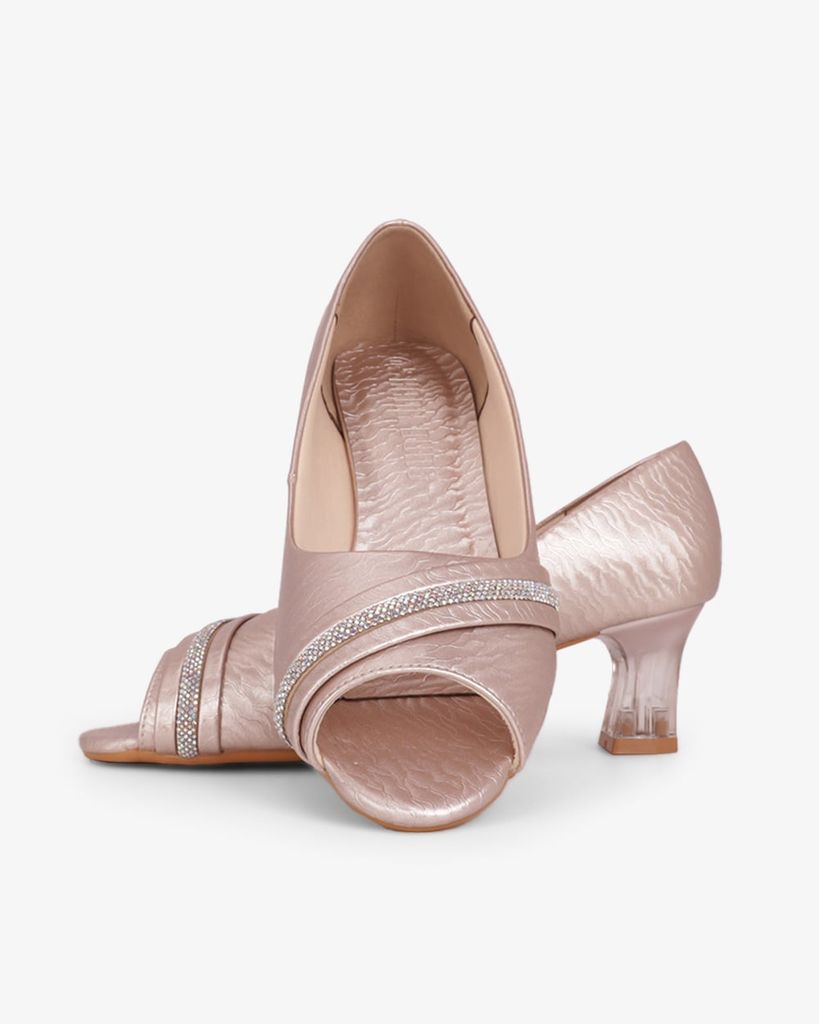 Giày Cao Gót Hạnh Dung Hở Mũi Xoàn Ngang HD041105AD