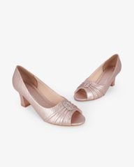 Giày Cao Gót Hạnh Dung Hở Mũi Xoàn Oval HD041106AD