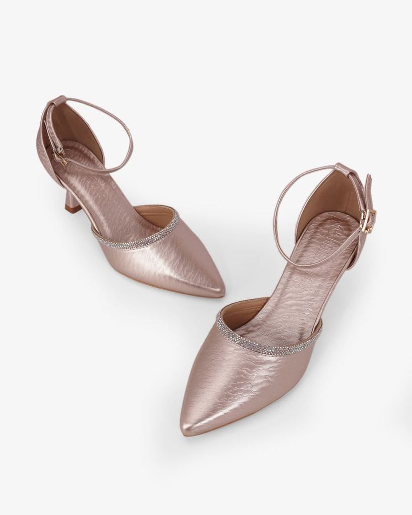 Giày Sandal Cao Gót Hạnh Dung Bít Mũi Quai Xoàn HD041107AD