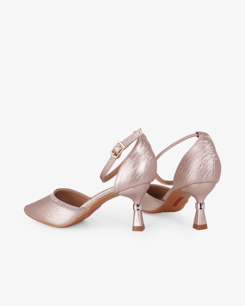 Giày Sandal Cao Gót Hạnh Dung Bít Mũi Quai Xoàn HD041107AD