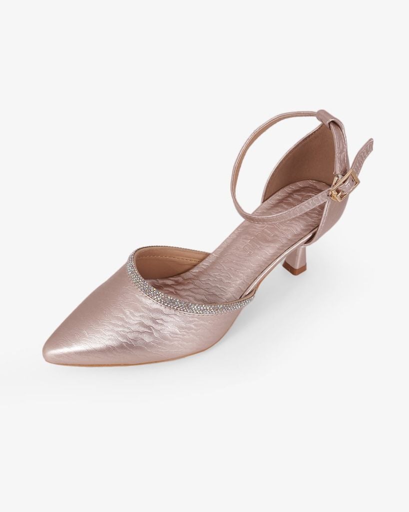 Giày Sandal Cao Gót Hạnh Dung Bít Mũi Quai Xoàn HD041107AD