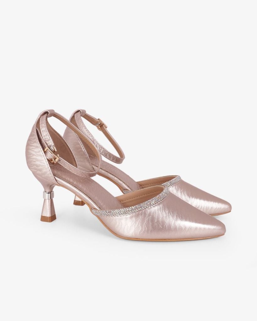 Giày Sandal Cao Gót Hạnh Dung Bít Mũi Quai Xoàn HD041107AD