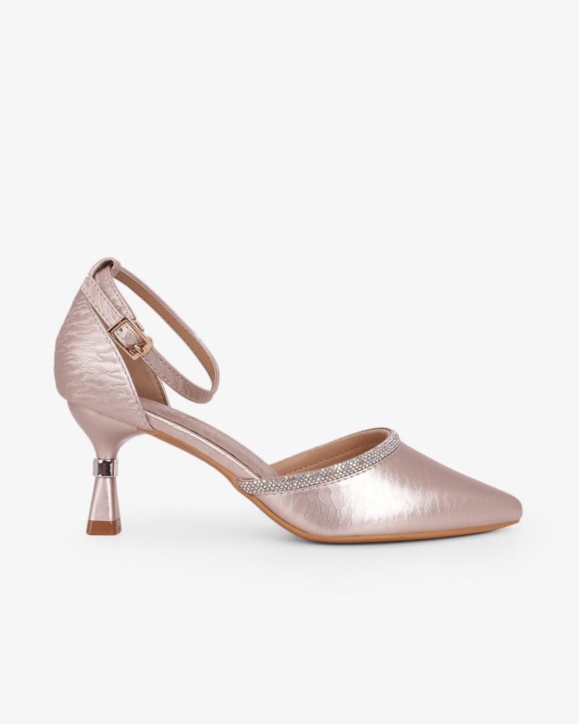 Giày Sandal Cao Gót Hạnh Dung Bít Mũi Quai Xoàn HD041107AD