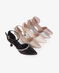 Giày Sandal Cao Gót Hạnh Dung Bít Mũi Quai Xoàn HD041107AD