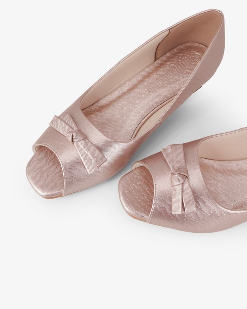 Giày Cao Gót Hạnh Dung Hở Mũi Dây Nơ HD041108AD