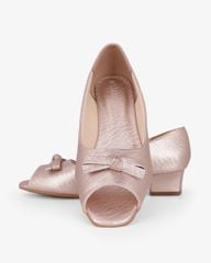 Giày Cao Gót Hạnh Dung Hở Mũi Dây Nơ HD041108AD