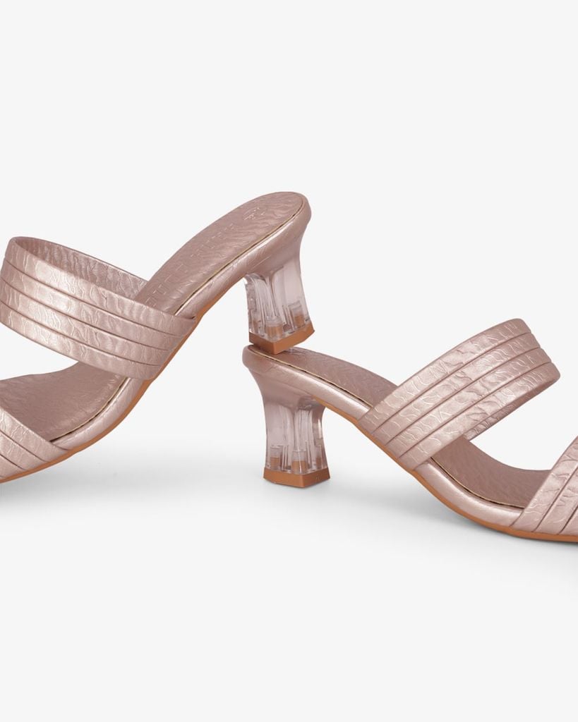 Dép Cao Gót Hạnh Dung Nhị Ngang Quai Gân Vân  HD041109AD