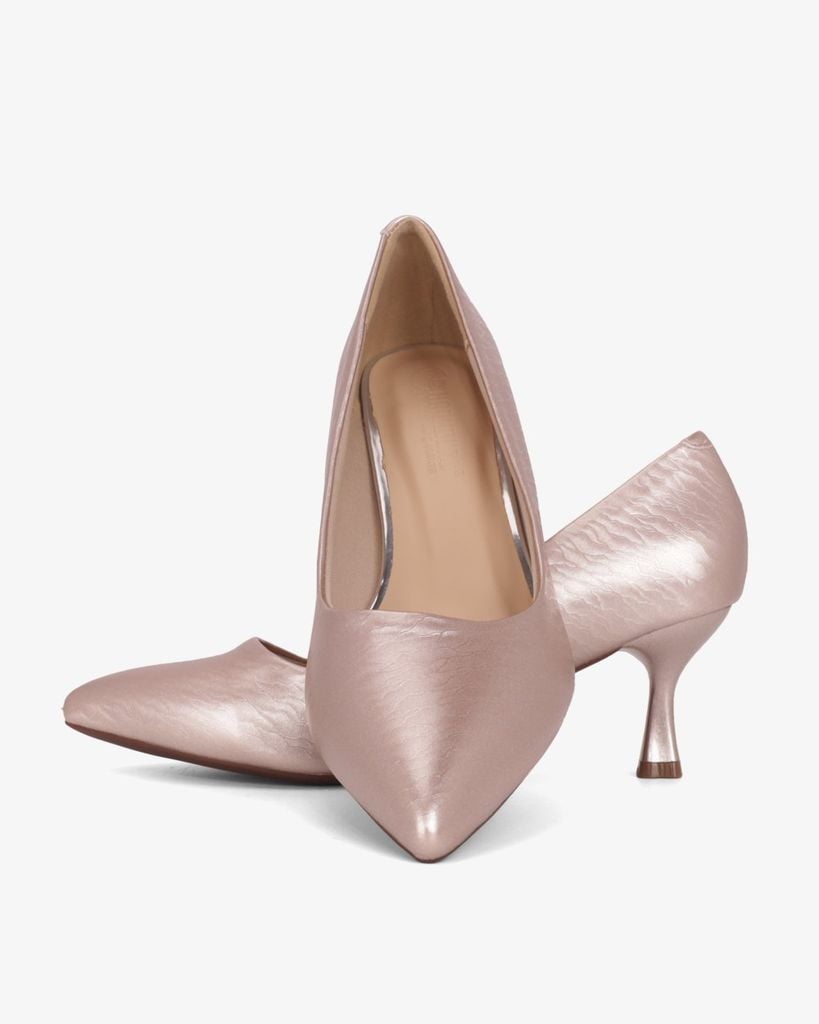 Giày Cao Gót Hạnh Dung Vân Lụa Mũi Nhọn HD0667BA