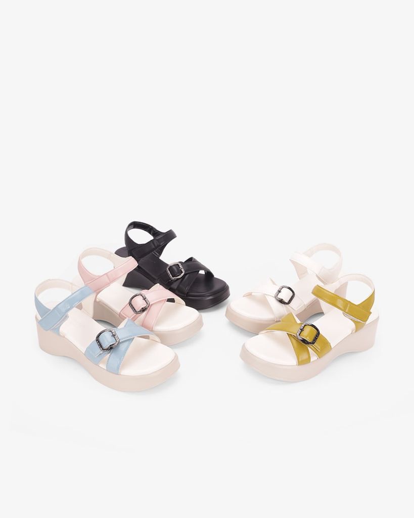Sandal Đế Xuồng Hạnh Dung Quai Đan Chéo Khóa HD11171AV