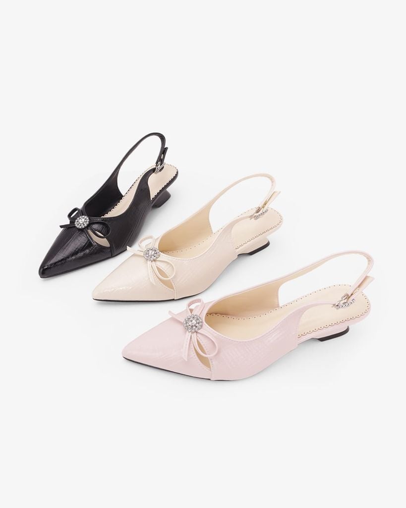 Sandal Cao Gót Nơ Đính Hạt HD1704AI