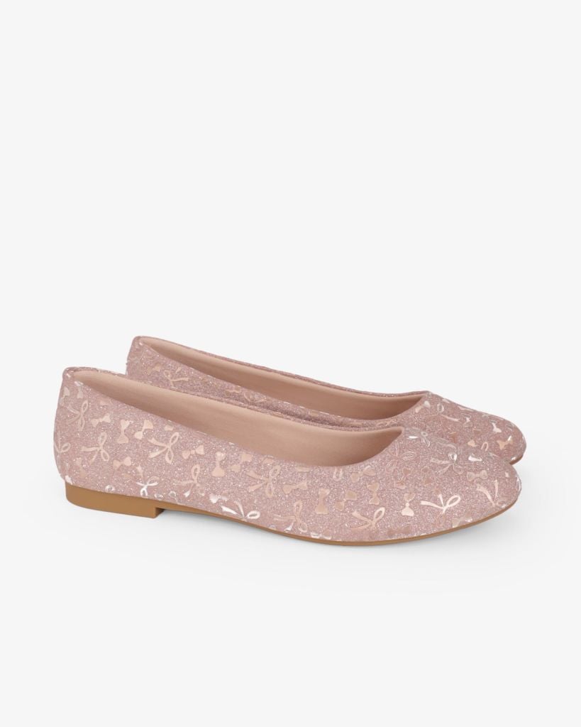 Giày Búp Bê Hạnh Dung Họa Tiết Nơ Giáng Sinh HD29202AY