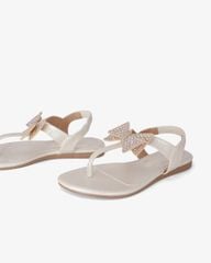 Sandal Xẹp Hạnh Dung Kẹp Nơ Đính Đá HD02245AB