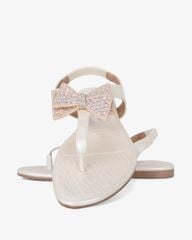 Sandal Xẹp Hạnh Dung Kẹp Nơ Đính Đá HD02245AB