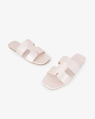 Dép Xẹp Hạnh Dung Quai Chữ H Vân Lụa HD02248AB