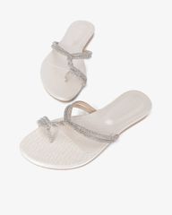 Dép Xẹp Hạnh Dung Quai Xỏ Ngón Đan Chéo HD02249AB