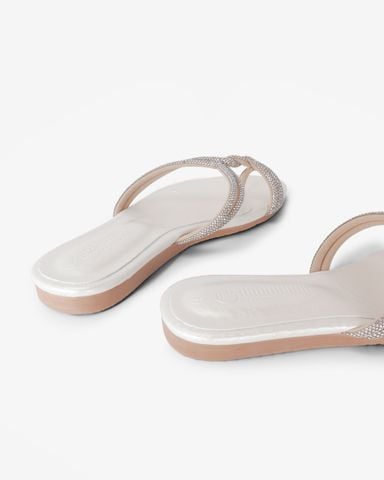 Dép Xẹp Hạnh Dung Quai Xỏ Ngón Đan Chéo HD02249AB