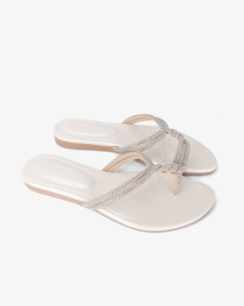 Dép Xẹp Hạnh Dung Quai Xỏ Ngón Đan Chéo HD02249AB