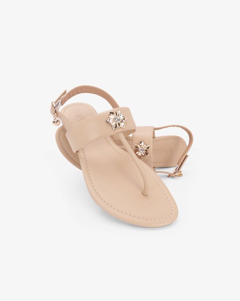 Sandal Đế Xẹp Hạnh Dung Kẹp Hoa Đính Đá HD02267AB