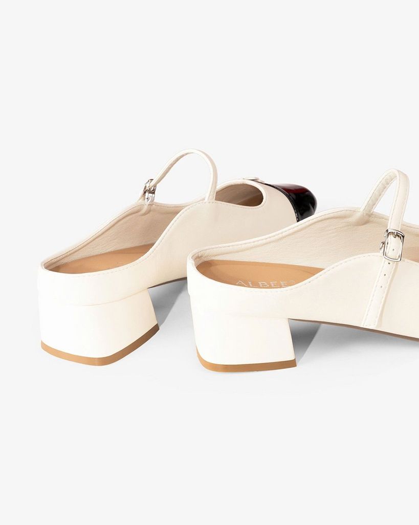 Dép Bít Mũi Albee Phối Mũi Si Bóng HD0286TQ