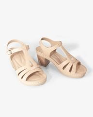 Sandal Cao Gót Hạnh Dung Quai Ngang Khoét Nối T-Strap HD0313AC