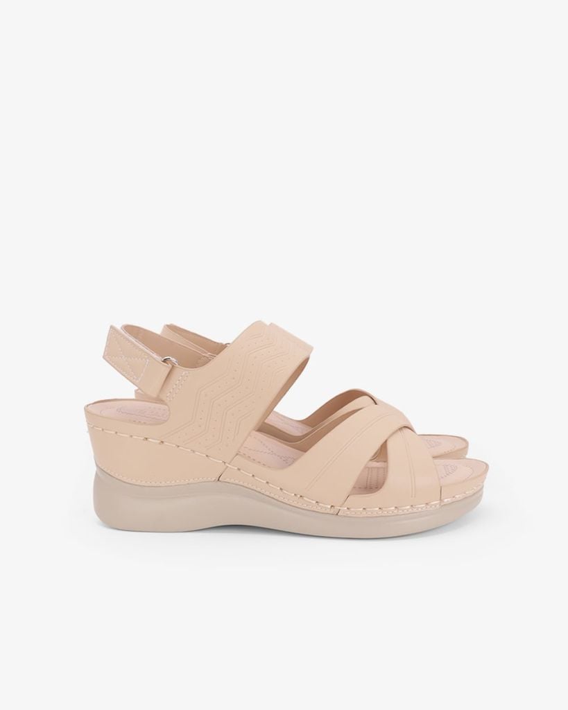 Sandal Đế Xuồng Hạnh Dung Quai Chéo Dập Vân HD0333AC