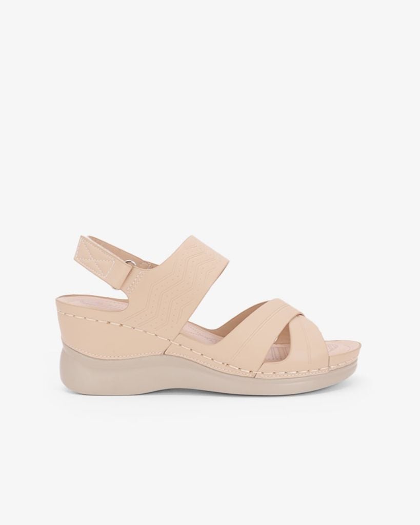 Sandal Đế Xuồng Hạnh Dung Quai Chéo Dập Vân HD0333AC