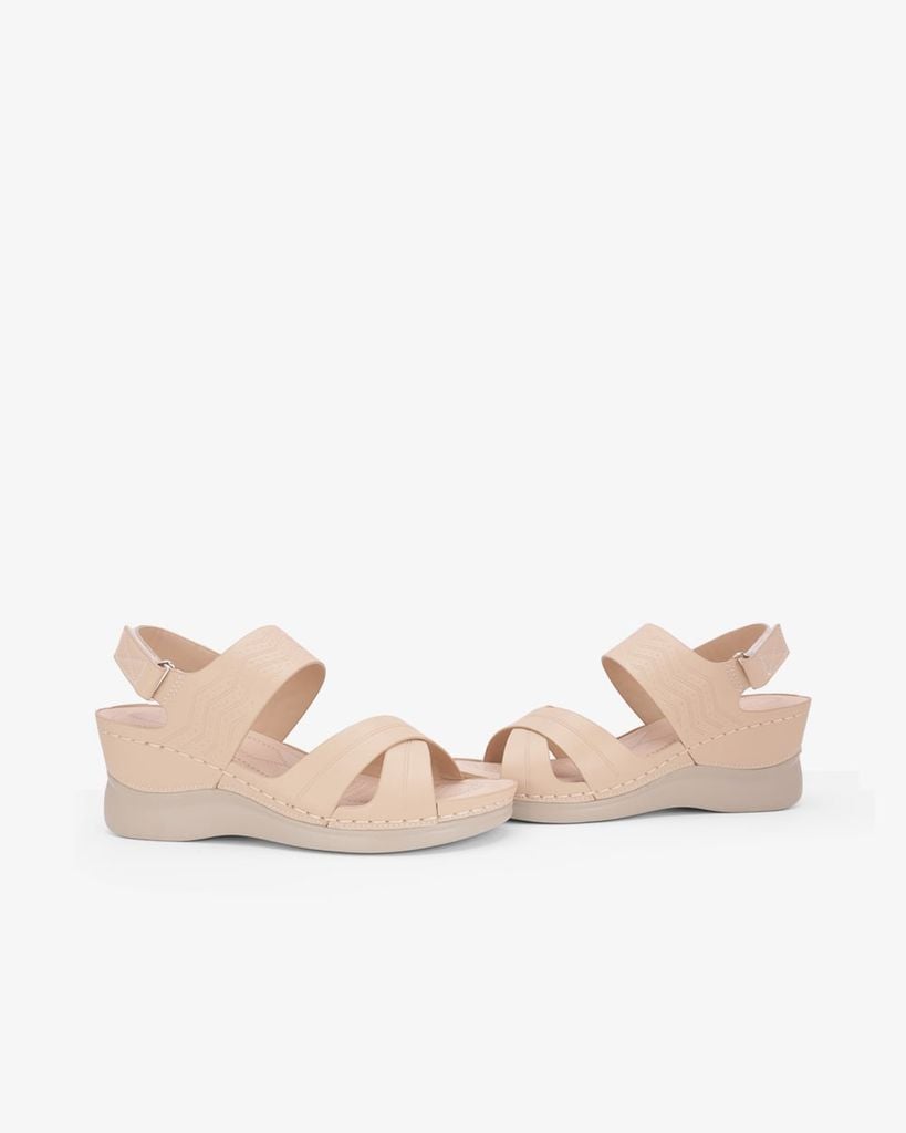 Sandal Đế Xuồng Hạnh Dung Quai Chéo Dập Vân HD0333AC